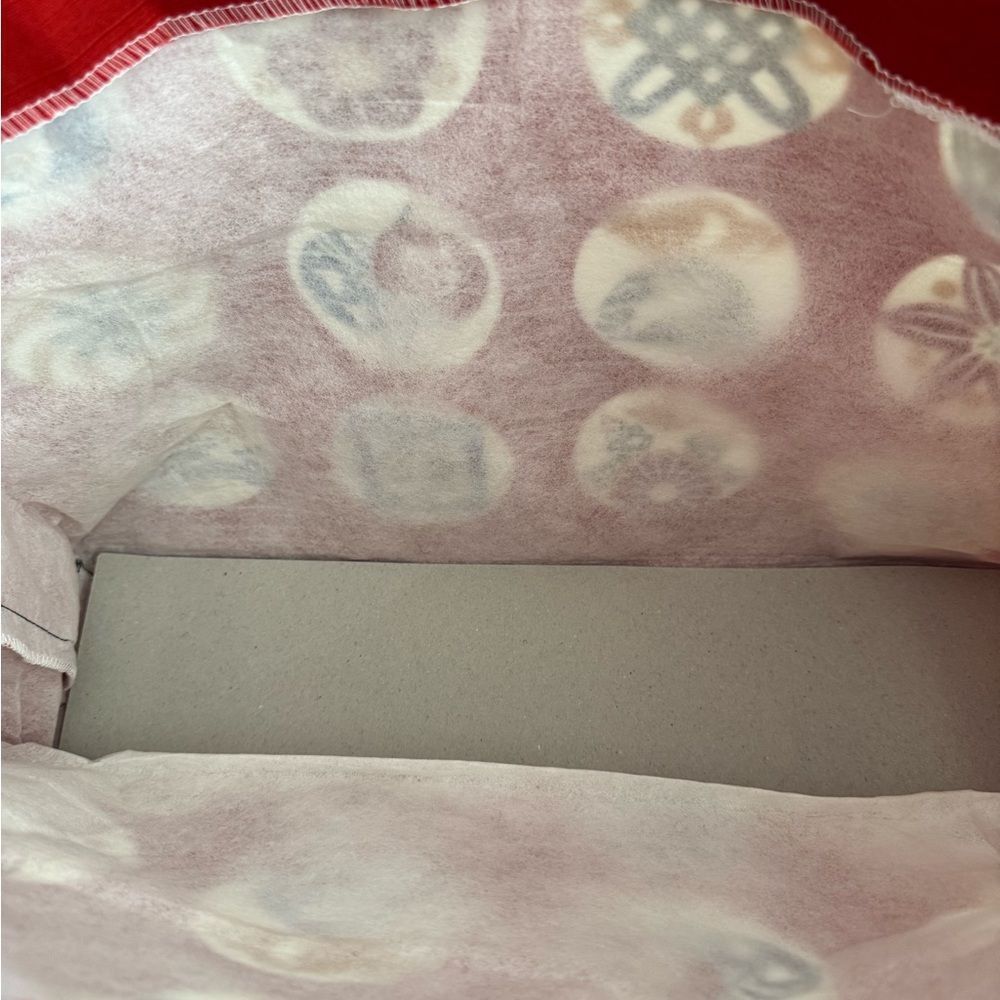 Red Patterned Tote Bag - image 5